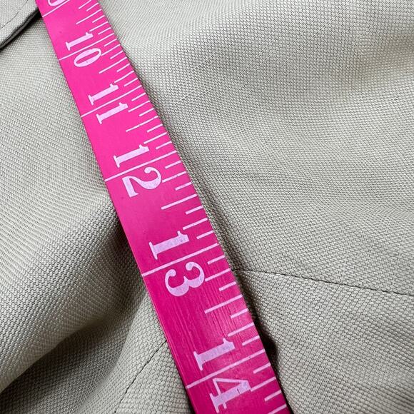 Zara Studio Collection Linen Blend Trouser Pant Womens 30 Tan Pleated High Waist - Picture 12 of 13